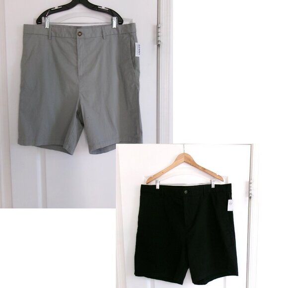 Old Navy Other - New 2 Pair Lot Men's Old Navy Chino Built-In Flex Shorts Black & Gray 44